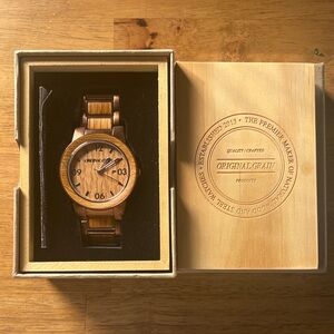 Original Grain Whiskey Expresso Barrel Wooden Watch NEW